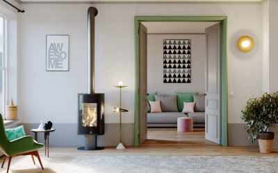  Печь-камин Defro HOME ORBIS TOP, 9кВт