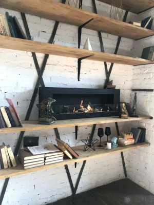 Биокамин Zefire Orion 900 (черный со стеклом и стемалитом)