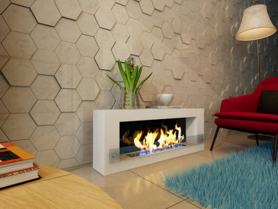 Биокамин Zefire Constant 1200 (белый со стемалитом)