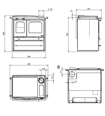  Отопительно-варочная печь La Nordica Sovrana Evo (черная/белая/каппуччино/бежевый)