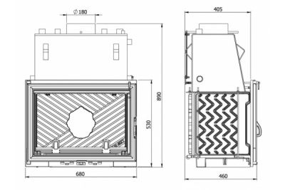 Чугунная топка KAWMET W1 CO c водяным контуром