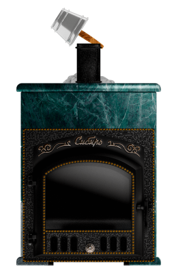  Премиальная банная печь "Сибирь-25"(дверка 545х545), в облицовке Оптима, змеевик