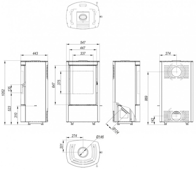 Печь-камин Defro HOME CERES 6кВт Печь-камин Defro HOME CERES 6кВт