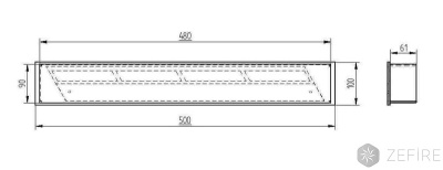 Прямоугольный контейнер Zefire 500