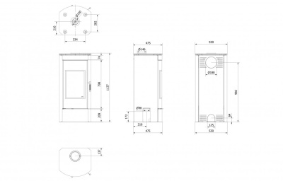 Печь-камин KOZA/TITAN/G/R Печь-камин KOZA/TITAN/G/R