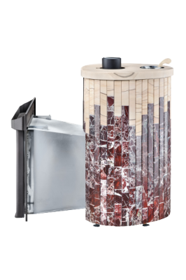  Банная печь Фёрингер Ламель Макси (Россо Леванте+"Окаменевшее дерево")