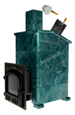  Премиальная банная печь "Сибирь-40"(дверка 545х545), в облицовке "Президент" змеевик