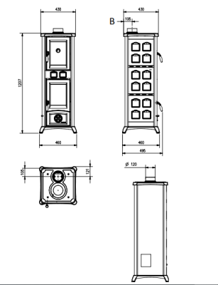  Печь La Nordica Gemma Forno с духовкой (бордо или каппуччино)