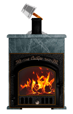  Премиальная банная печь "Сибирь-25"(дверка 545х545), в облицовке Оптима, талькомагнезит