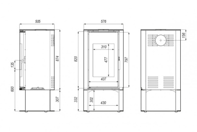  Печь-камин Defro HOME ORBIS LOG, 9кВт