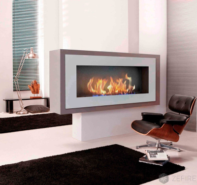 Биокамин Zefire Elliot 1500 с белой рамкой