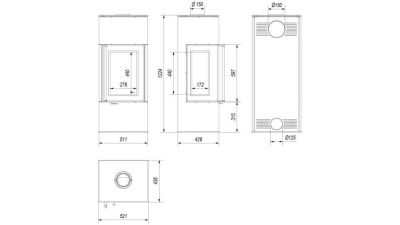Печь-камин Kratki Thor Viev (Тор стекло с трех сторон) Печь-камин Kratki Thor Viev (Тор стекло с трех сторон)