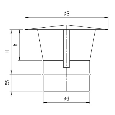 Зонт для трубы Феррум (430/0,5) диам. 120