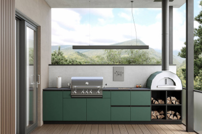 Кухня Astov BBQ № 19 (ширина 3500 мм)(готовое решение)