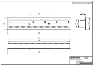 Прямоугольный контейнер Zefire 800 с крышкой внутри