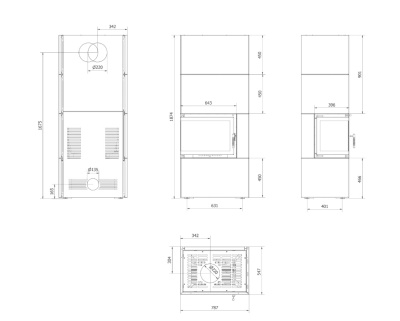 Каминокомплект SIMPLE Box белый с топкой BS, левый угол