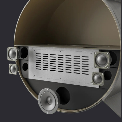 Паровой камин Airtone Unio с аудиосистемой (темная пудра)