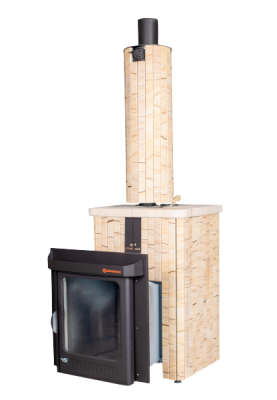  Банная печь Фёрингер Ламель Квадра ("Окаменевшее дерево" наборный)