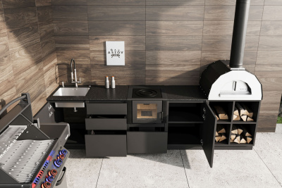 Кухня Astov BBQ № 20 (ширина 3200 мм)(готовое решение)