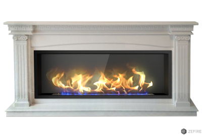 Биокамин Zefire в линейном портале Нимбус со стемалитом