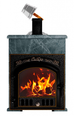  Премиальная банная печь "Сибирь-40"(дверка 545х545), в облицовке "Оптима" талькомагнезит