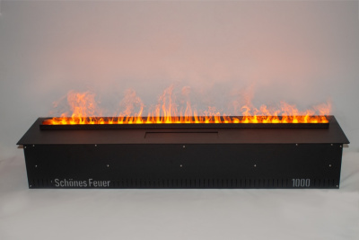 Встраиваемый электрический Schönes feuer 3D-камин FireLine 1000 (черная панель)