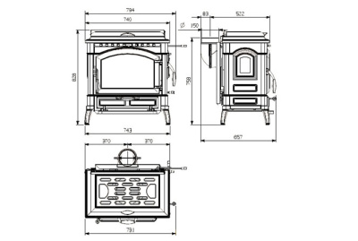  Печь La Nordica Isotta Con Cerchi Evo (с варочной поверхностью)