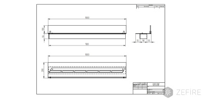 Прямоугольный контейнер Zefire 1000 со стеклом