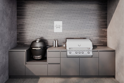 Кухня Astov BBQ № 3 (ширина 3340 мм) (готовое решение)