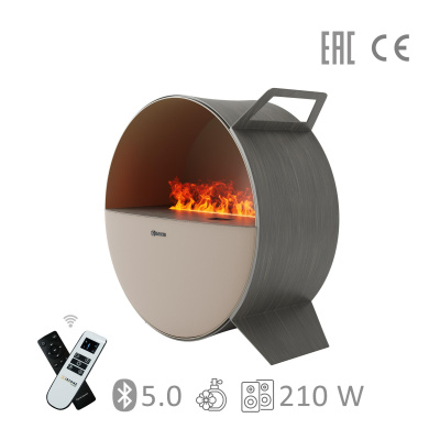 Паровой камин Airtone Unio с аудиосистемой (белый крем)