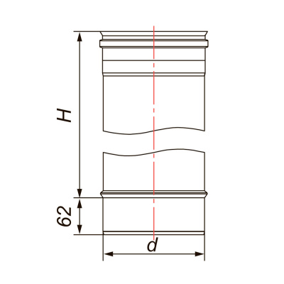 Труба L1000 D180, AISI 304 (ВУЛКАН)