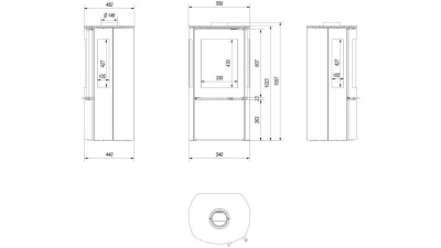  Печь-камин Kratki Falcon Viev (Фалькон, стекло с трех сторон) 