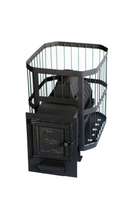  Чугунная банная печь НМК "Сибирь-20". Универсальная чугунная дверца (сетка)