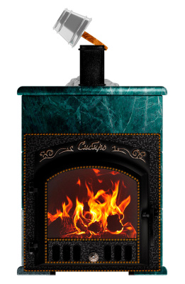  Премиальная банная печь "Сибирь-25"(дверка 545х545), в облицовке Оптима, змеевик