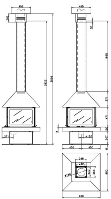 Дровяной камин ROCAL Giselle 90 Graffiti стальной