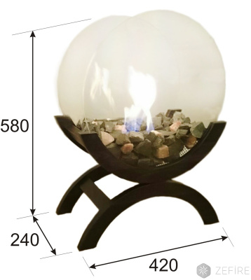 Биокамин Zefire Iris mini (темный)