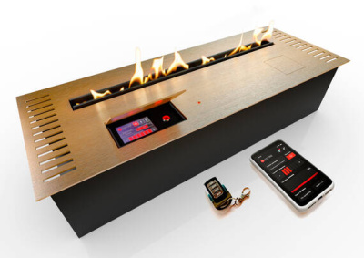 Автоматический биокамин Zefire M 800 с ДУ латунный