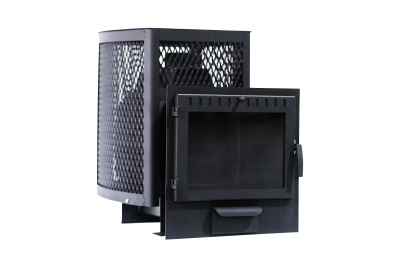  Чугунная банная печь НМК "Сибирь-20". Панорамная дверца (сетка)