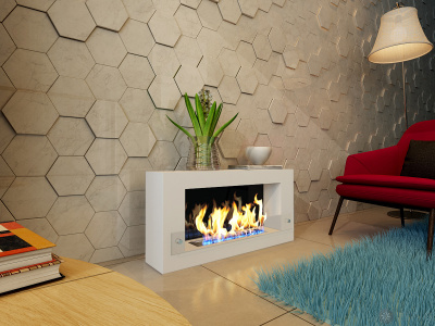 Биокамин Zefire Constant 900 (белый со стемалитом) Биокамин Zefire Constant 900 (белый со стемалитом)