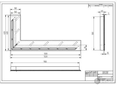 Прямоугольный контейнер Zefire 1200 угловой