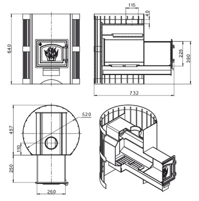  Банная печь Везувий Скиф Стандарт 16 (ДТ-3) 