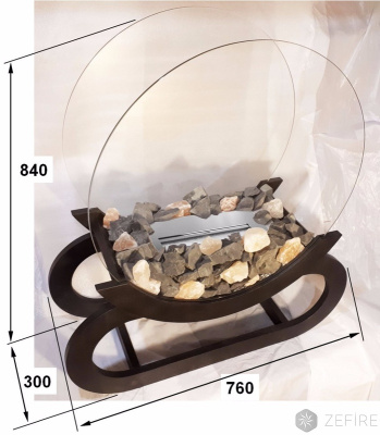 Биокамин Zefire Iris Ellipse (светлый)
