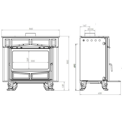  Печь Plamen GLAS FRANKLIN (эмалированная) 