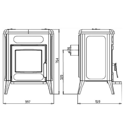  Печь Plamen AMITY 3 N (эмалированная, черная) 