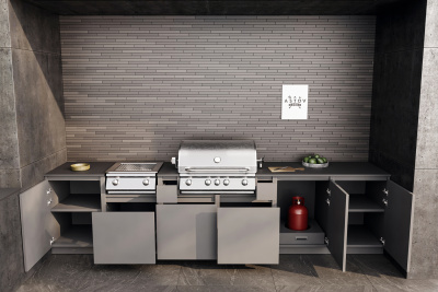 Кухня Astov BBQ № 13 (ширина 3600 мм)(готовое решение)