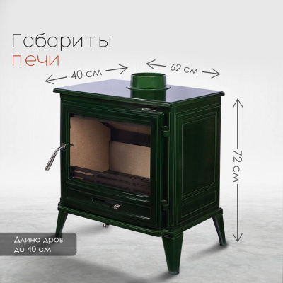  Печь-камин Loki Norway green