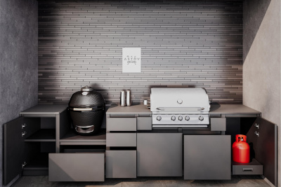 Кухня Astov BBQ № 3 (ширина 3340 мм) (готовое решение)