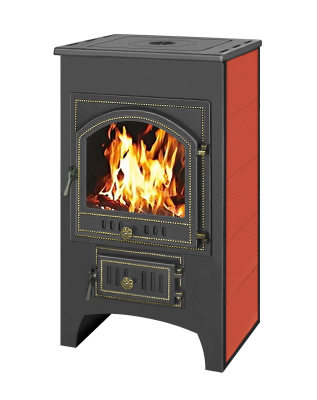  Печь-камин Везувий ПК-01(205) (в красной плитке)