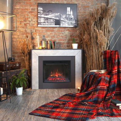 Электрокамин Jersey 25,5 GR с очагом Evrika 25,5