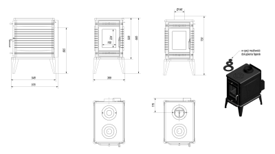  Чугунная печь Kratki Koza K 10 (с термостатом)